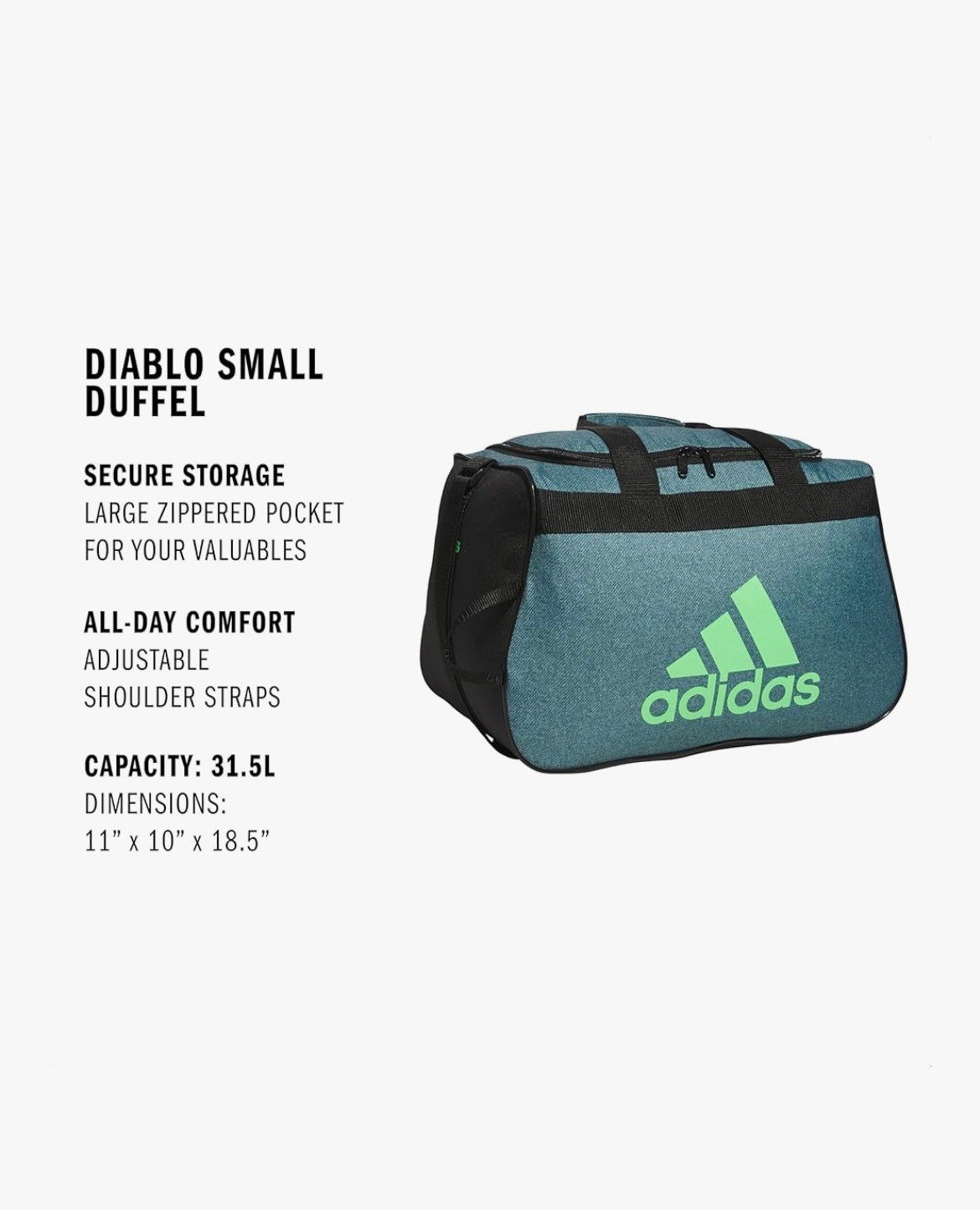 Adidas Unisex Diablo Small Duffel, Sports Duffle Gym Bags