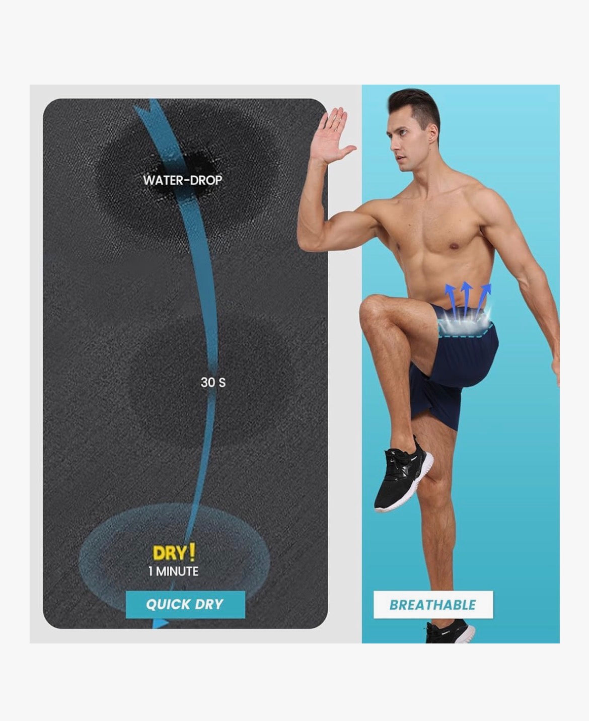 2 PACK Men's Gym Workout Shorts - 5'' Quick Dry Athletic Running Shorts