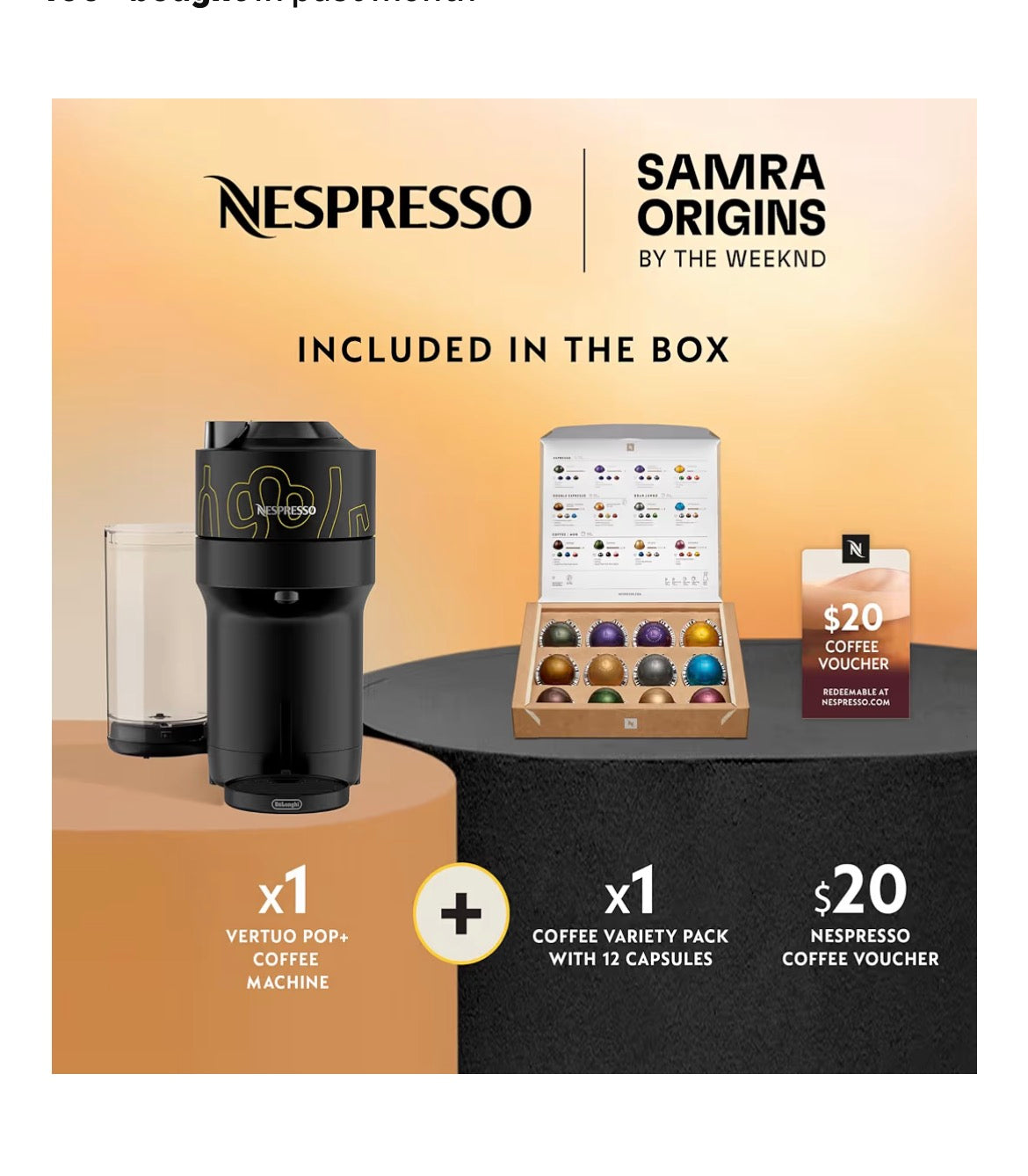 Nespresso Vertuo Pop+ Coffee and Espresso Maker by De'Longhi, Samra Or ...