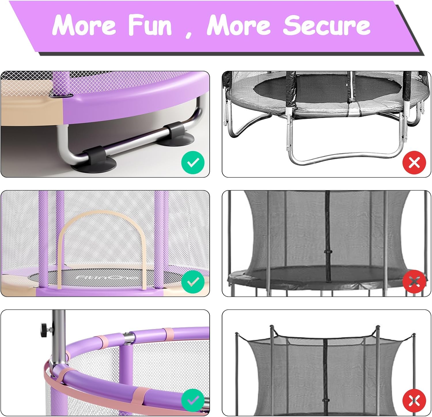 55" Toddler Mini Trampoline for Kids, Indoor Outdoor Toys with Swing, 440lbs Baby Kids Trampoline, Gymnastics Bar