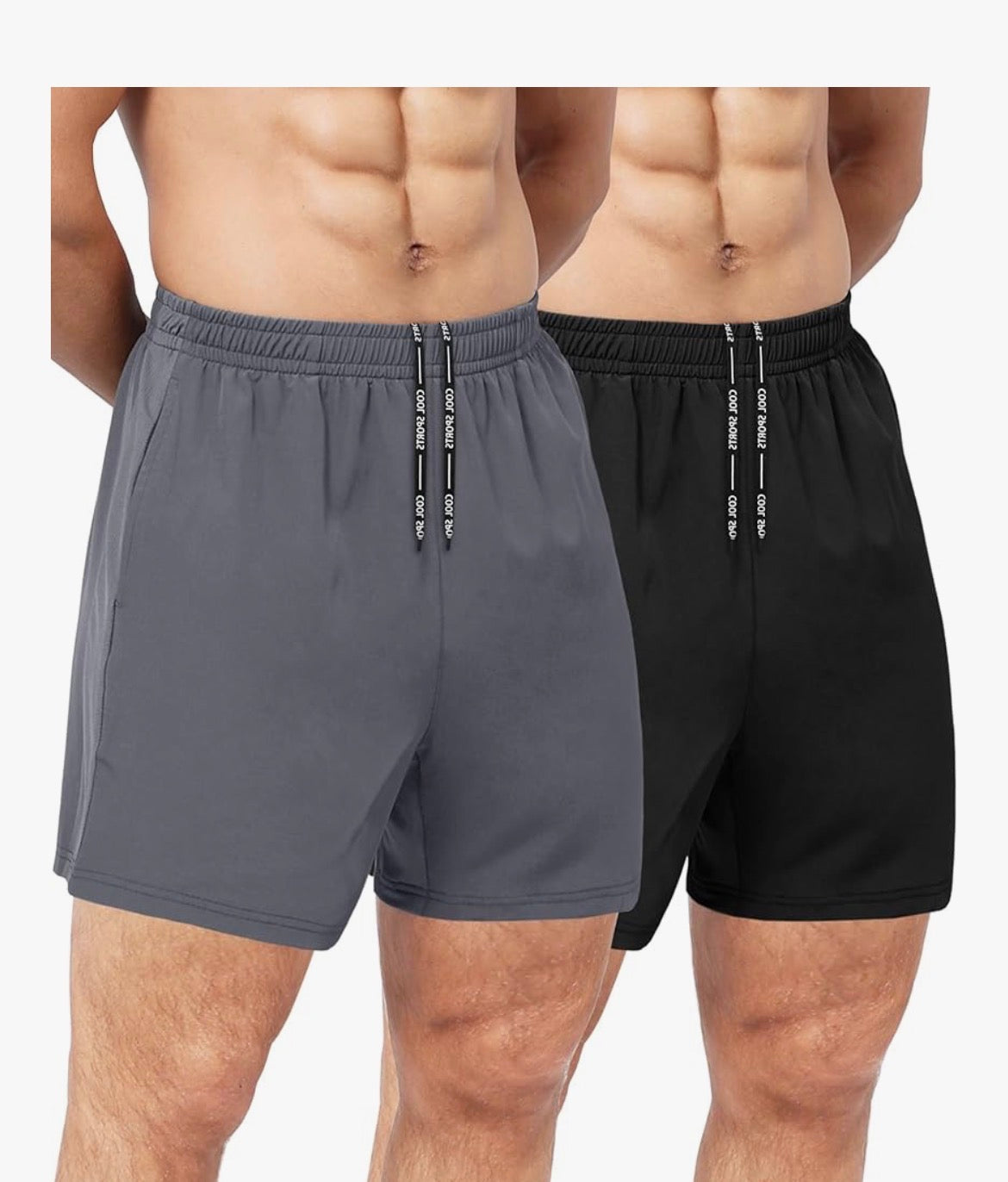 2 PACK Men's Gym Workout Shorts - 5'' Quick Dry Athletic Running Shorts