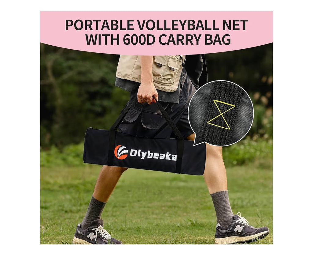 20FT Outdoor Volleyball Net Set System for Backyard Beach with Anti-Sagging Net