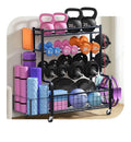 4 Tiers Large Capacity Dumbbell Rack [Thickened High-Strength Steel] Home Gym Storage for Dumbbells Kettlebells Yoga Mat and Balls