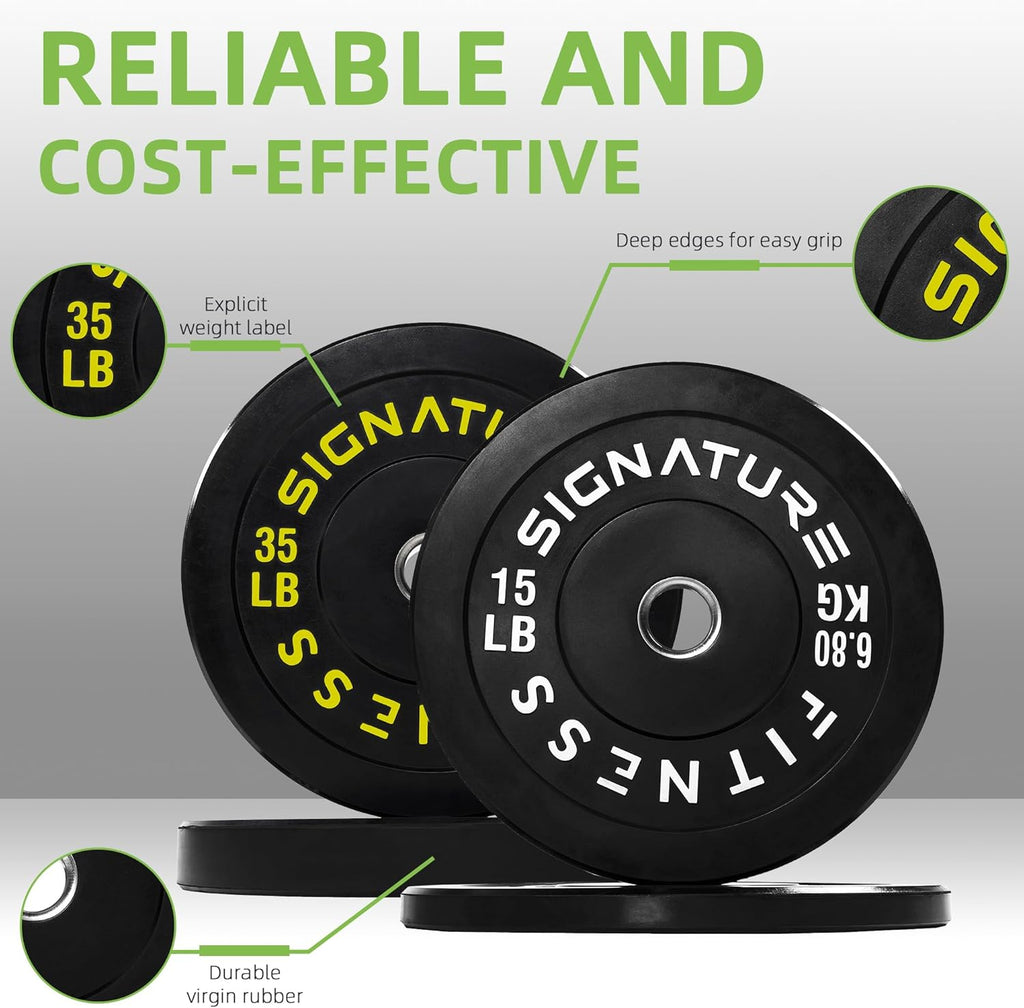Fitvids Olympic Bumper Plates Set, 2" Weight Plates for Strength Training & Weightlifting, Paris or Set or Set with Barbell, Multiple Options