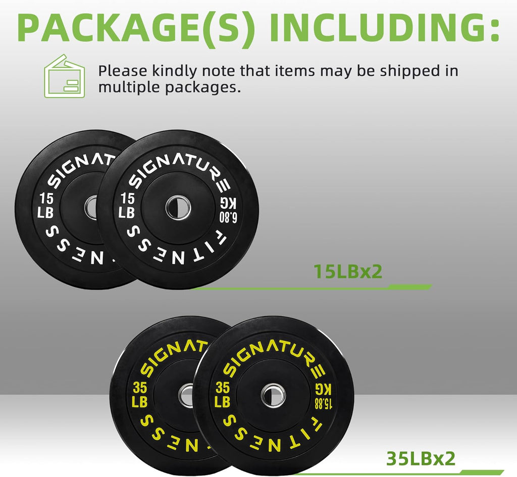 Fitvids Olympic Bumper Plates Set, 2" Weight Plates for Strength Training & Weightlifting, Paris or Set or Set with Barbell, Multiple Options