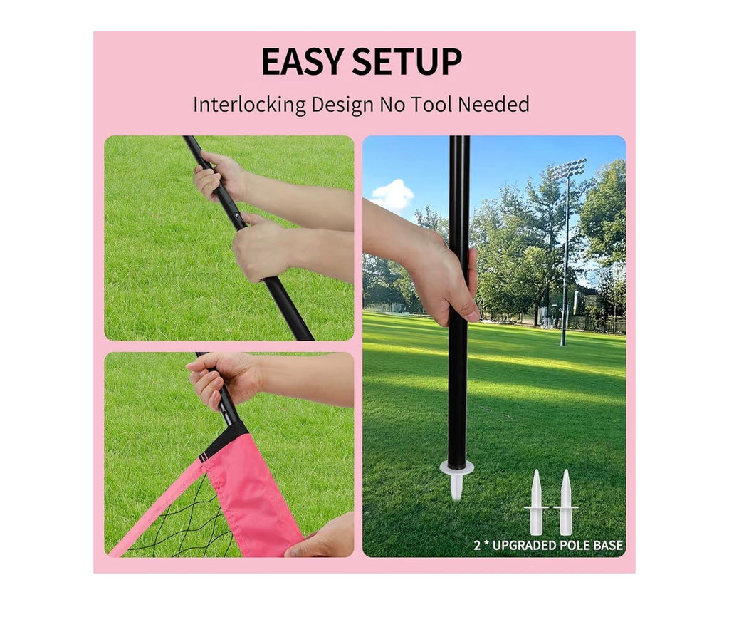 20FT Outdoor Volleyball Net Set System for Backyard Beach with Anti-Sagging Net