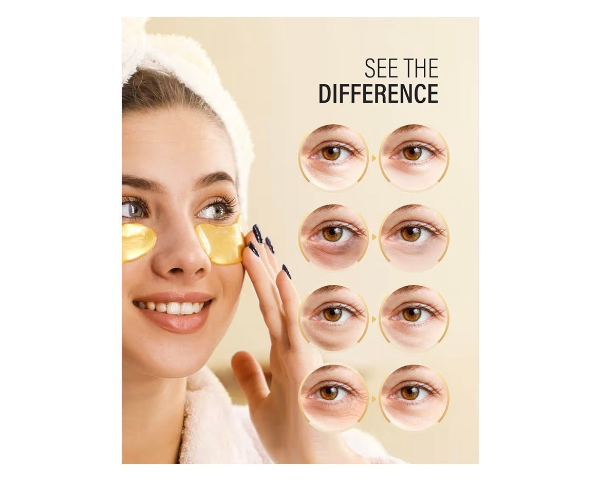 24k Gold Under Eye Patches (25 Pairs), eye mask, Collagen Skin Care Products, Eye Patches for Puffy Eyes, eye masks for dark circles and puffiness